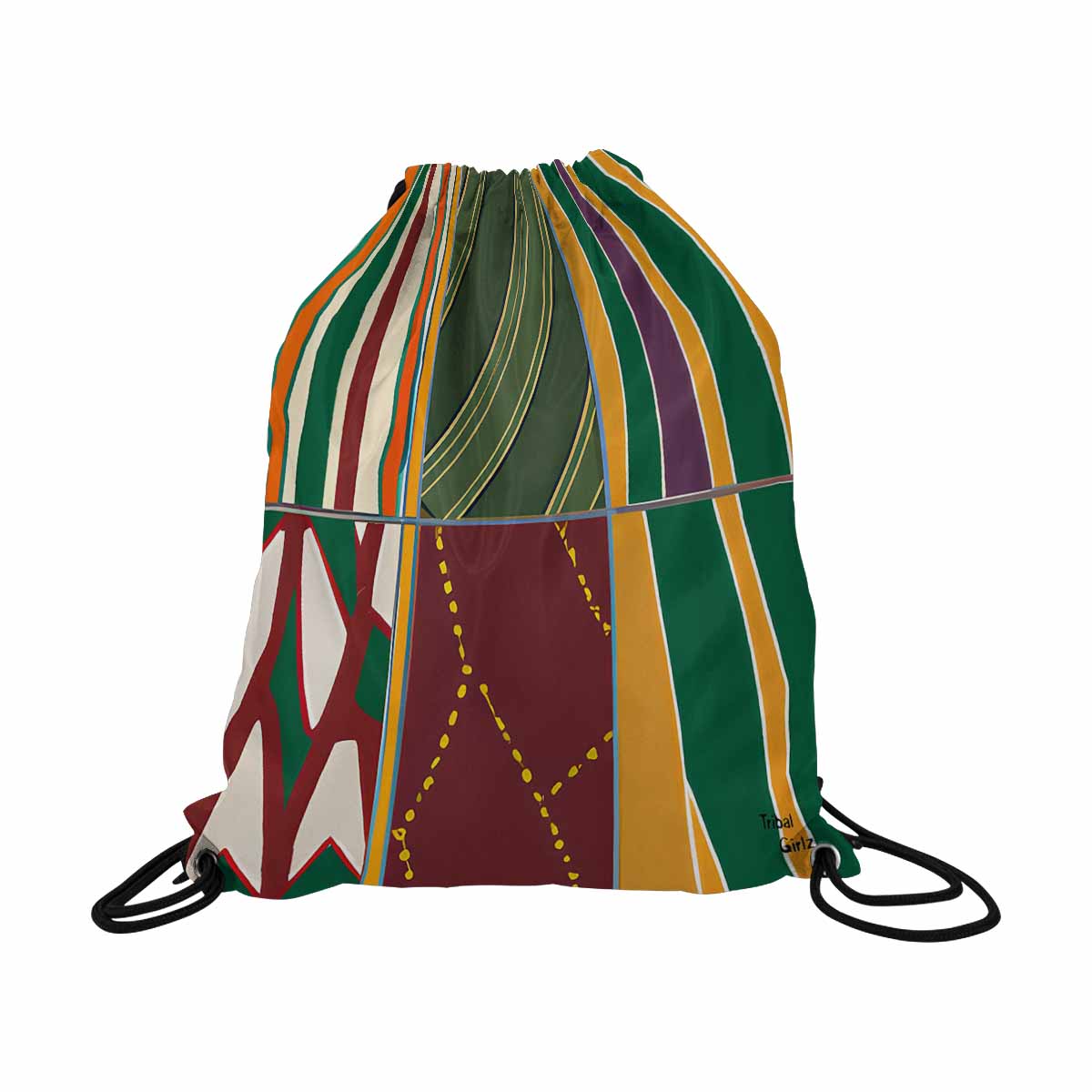 African artsy drawstring sling bag, design 43