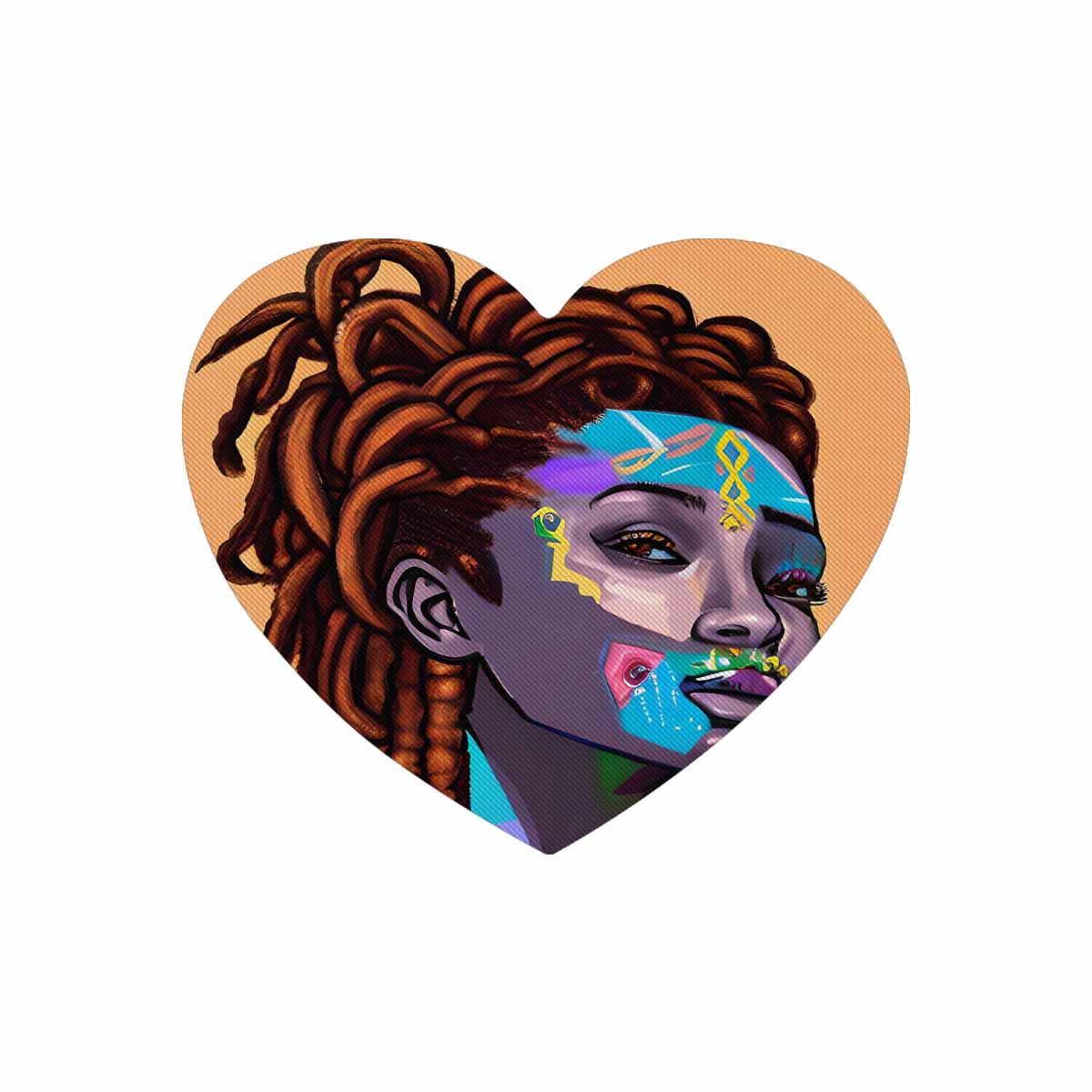 Dreads & Braids, heart shape mouse pad, Fulangiara 36