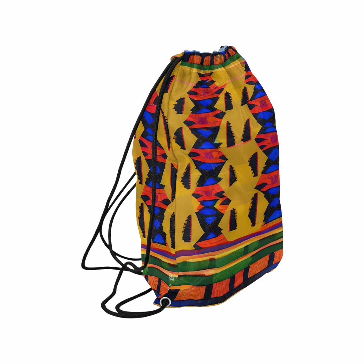 African artsy drawstring sling bag, design 47