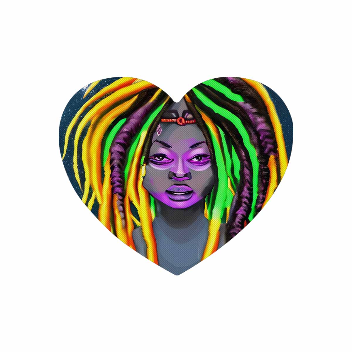 Dreads & Braids, heart shape mouse pad, Fulangiara 28