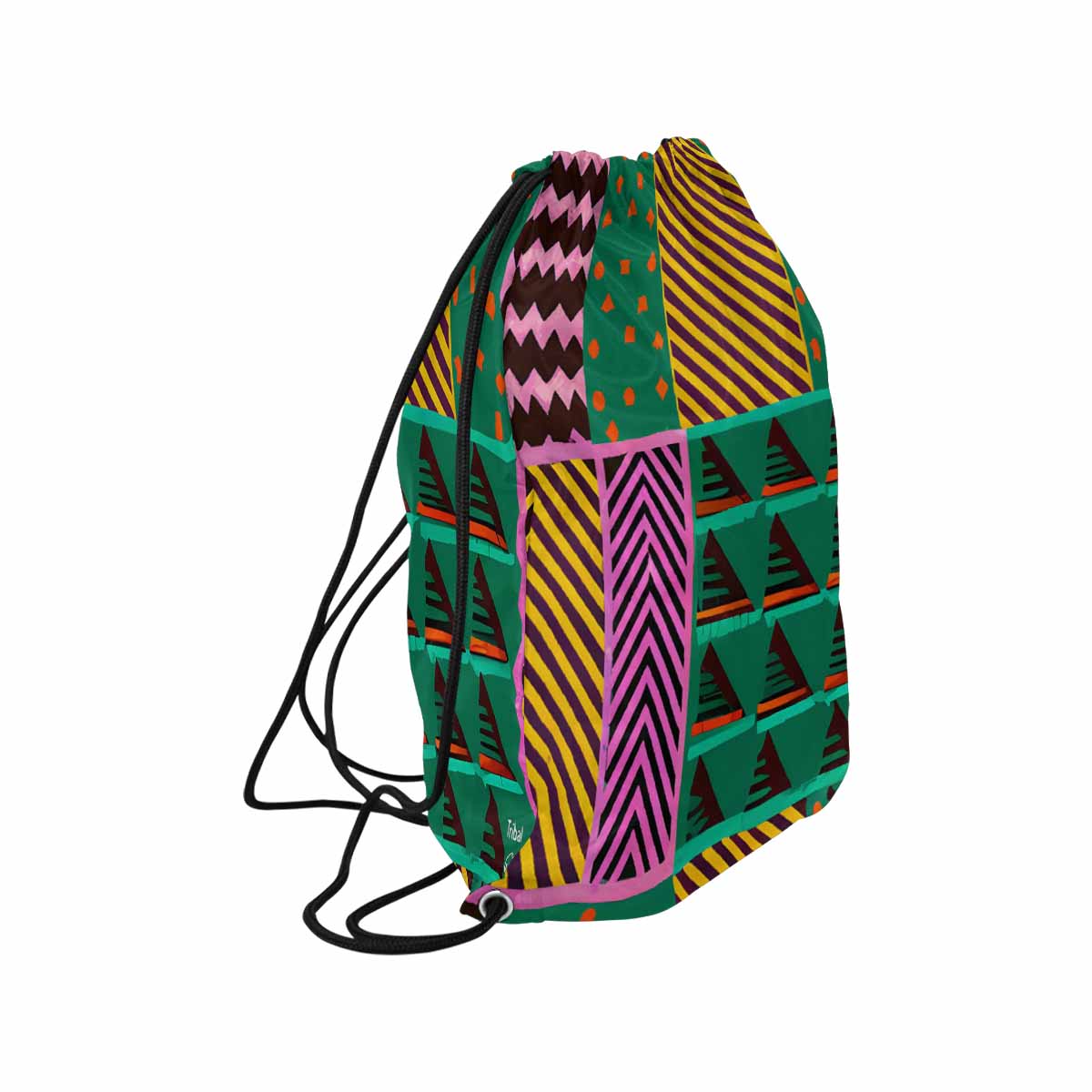 African artsy drawstring sling bag, design 21