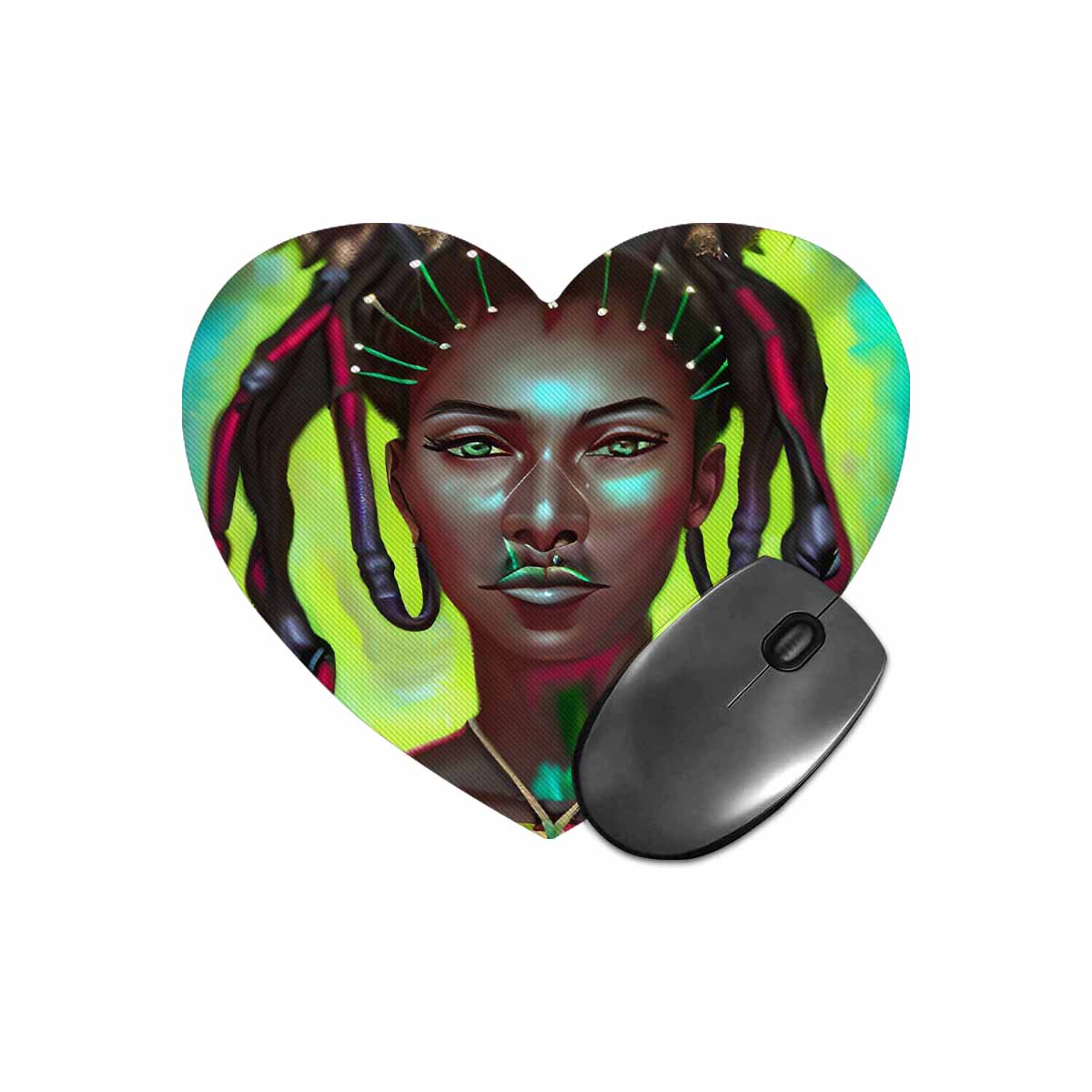 Dreads & Braids, heart shape mouse pad, Fulangiara 31