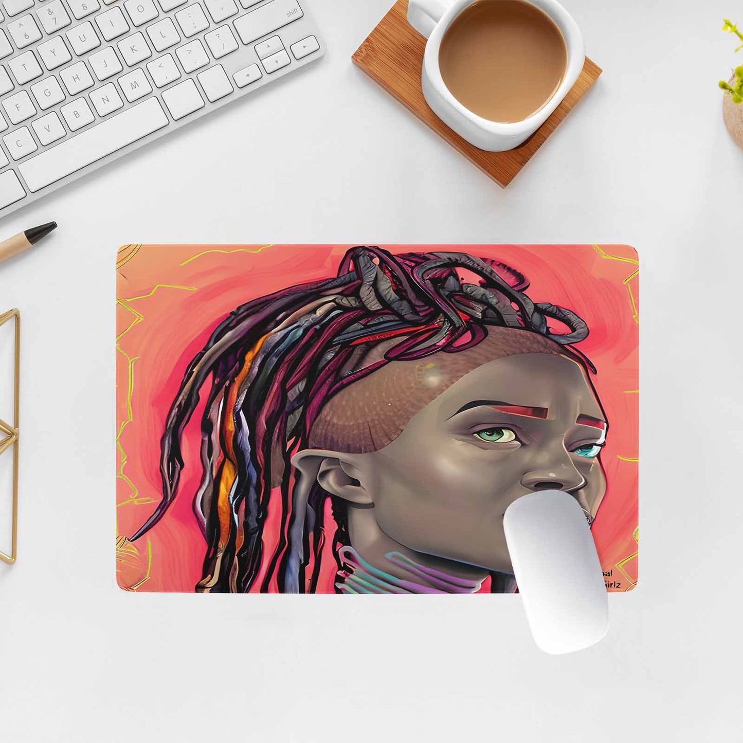 Dreads & Braids, 23 x 16 in amazing design mouse pad, Fulangiara 40