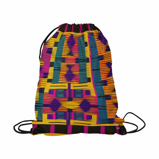 African artsy drawstring sling bag, design 42