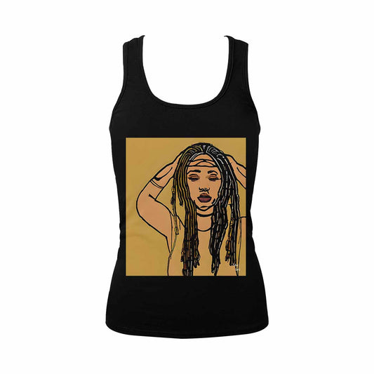 Dreads & Braids, BLACK tank top, cotton, african tribal, full image Fulangiara 24