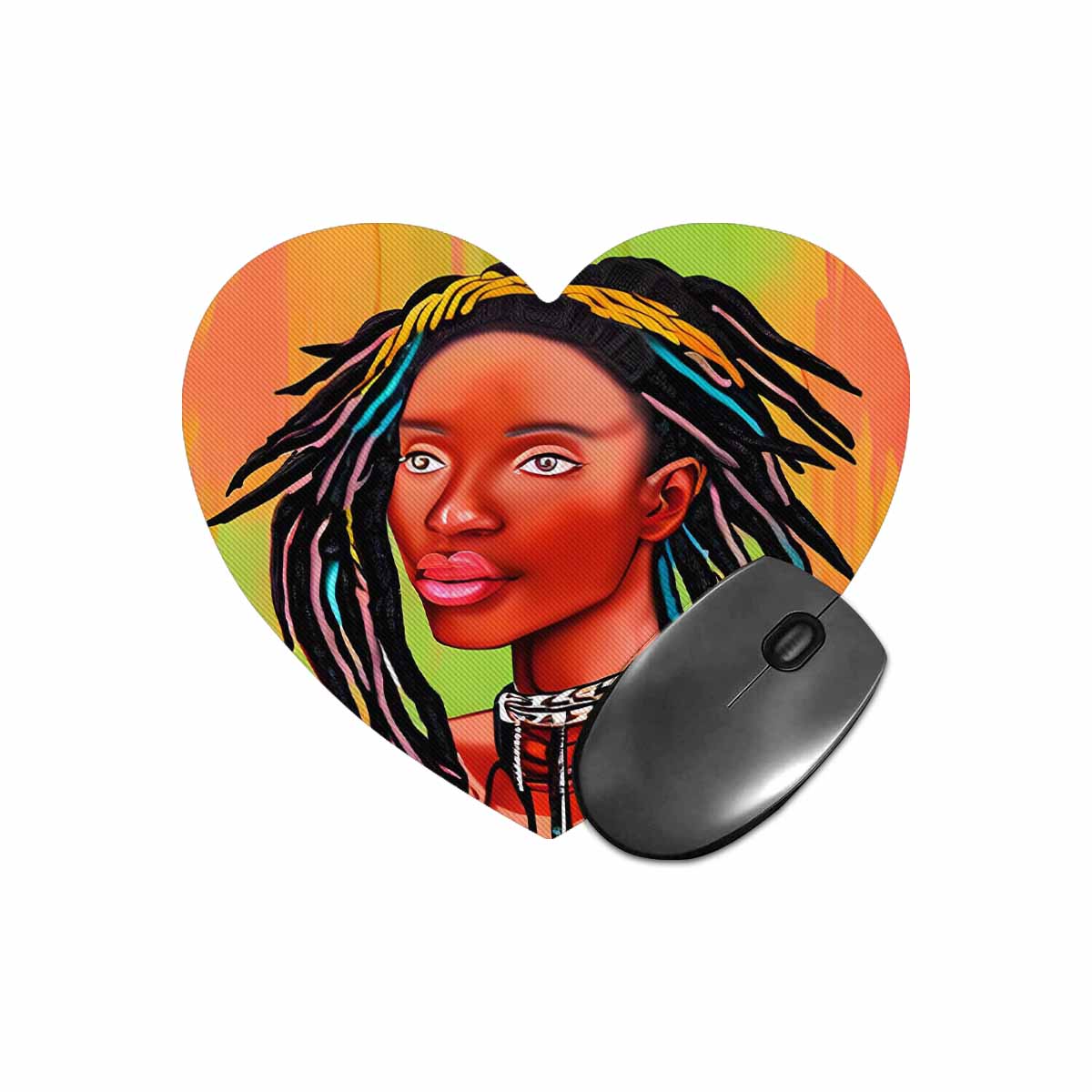 Dreads & Braids, heart shape mouse pad, Fulangiara 13