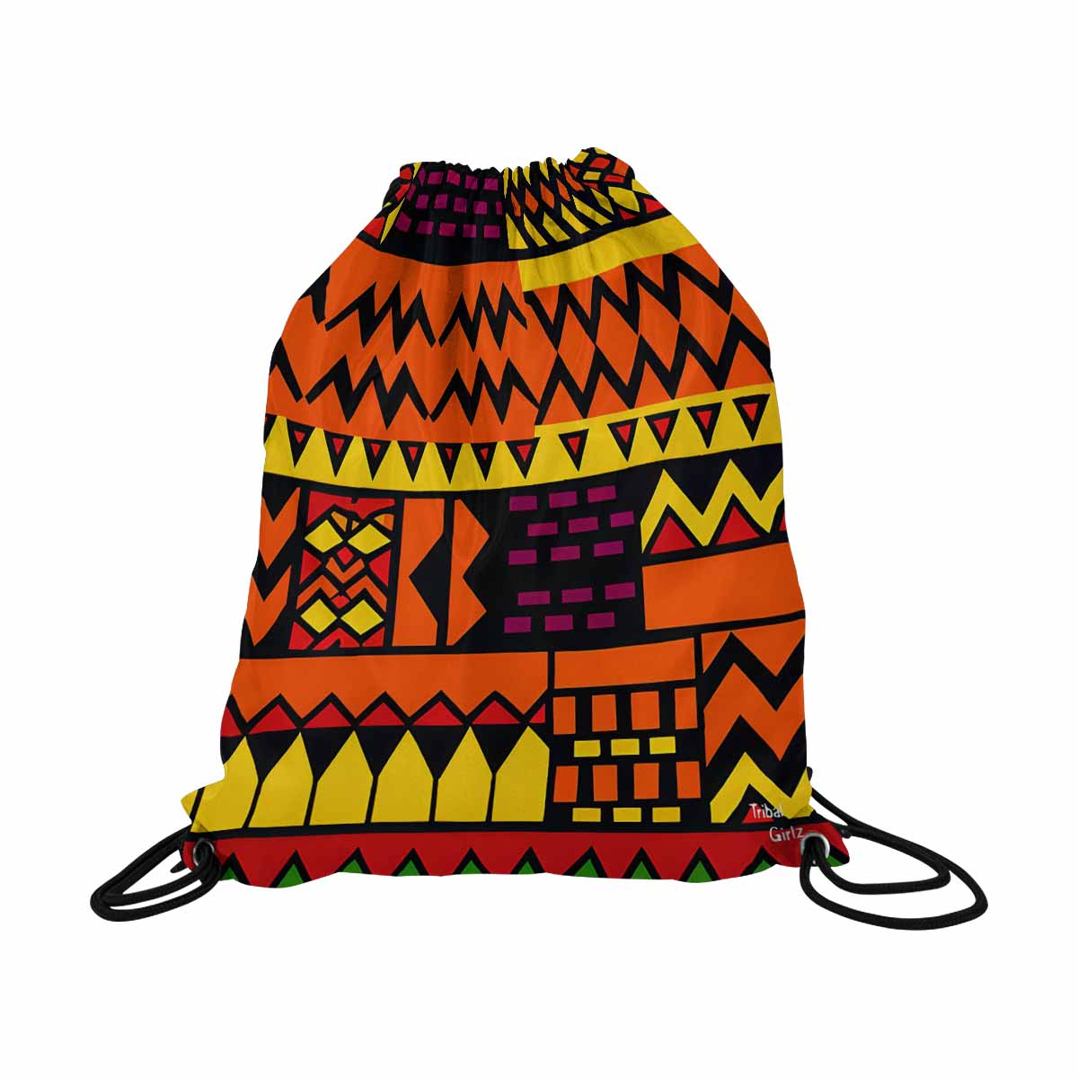 African artsy drawstring sling bag, design 38