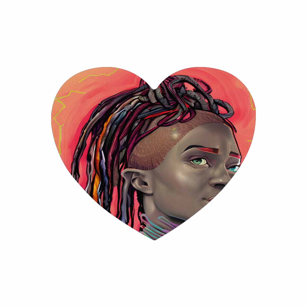 Dreads & Braids, heart shape mouse pad, Fulangiara 40