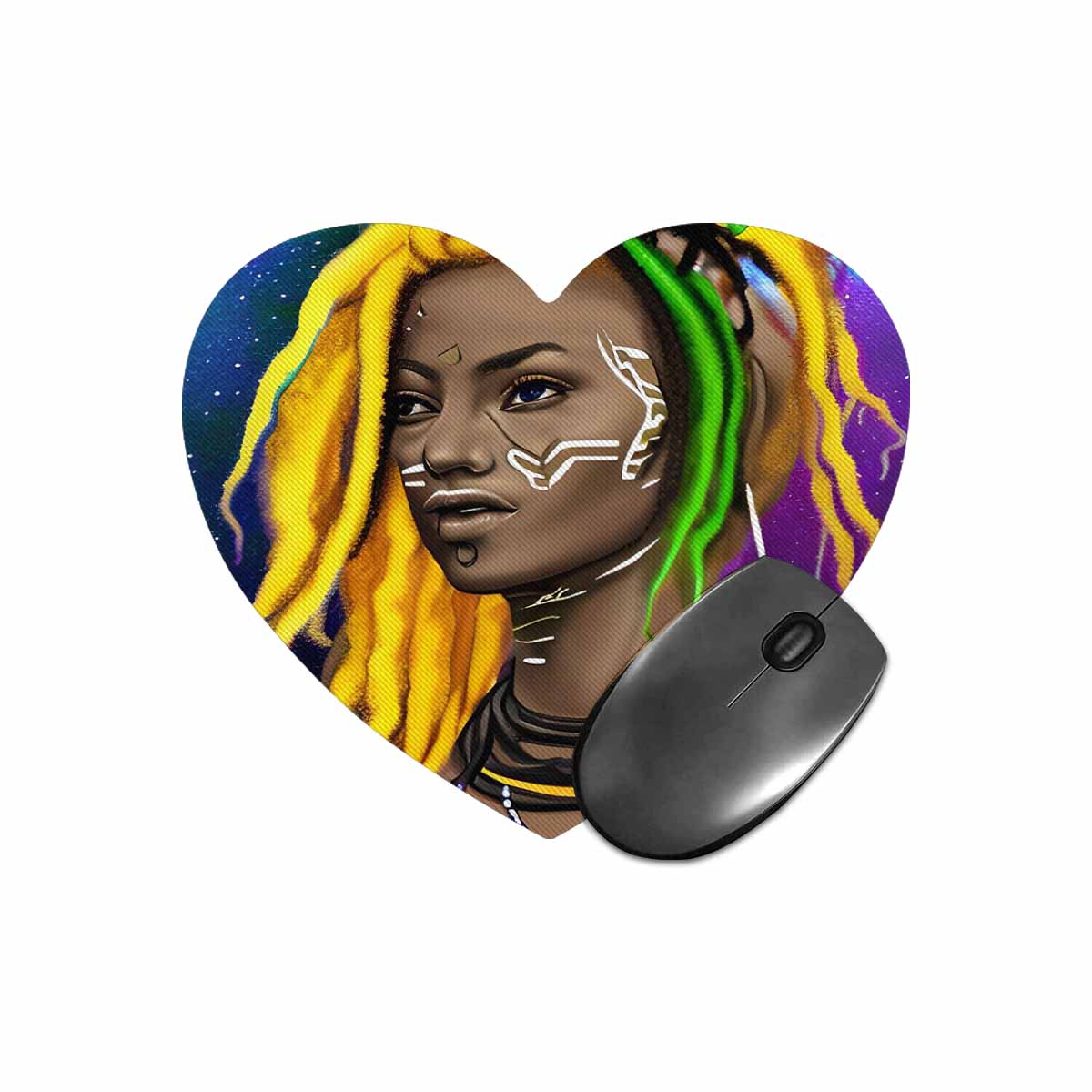 Dreads & Braids, heart shape mouse pad, Fulangiara 1