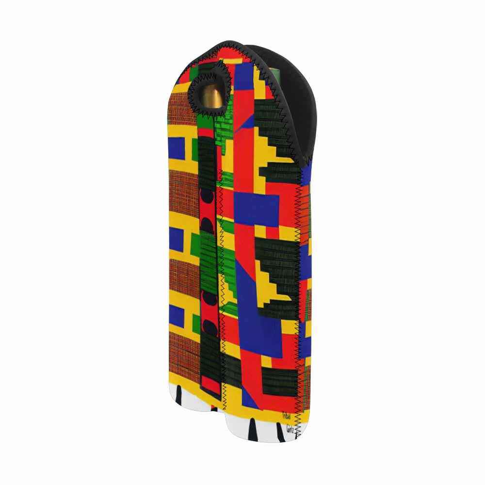 African Art, chic 2 bottle wine bag, design 12