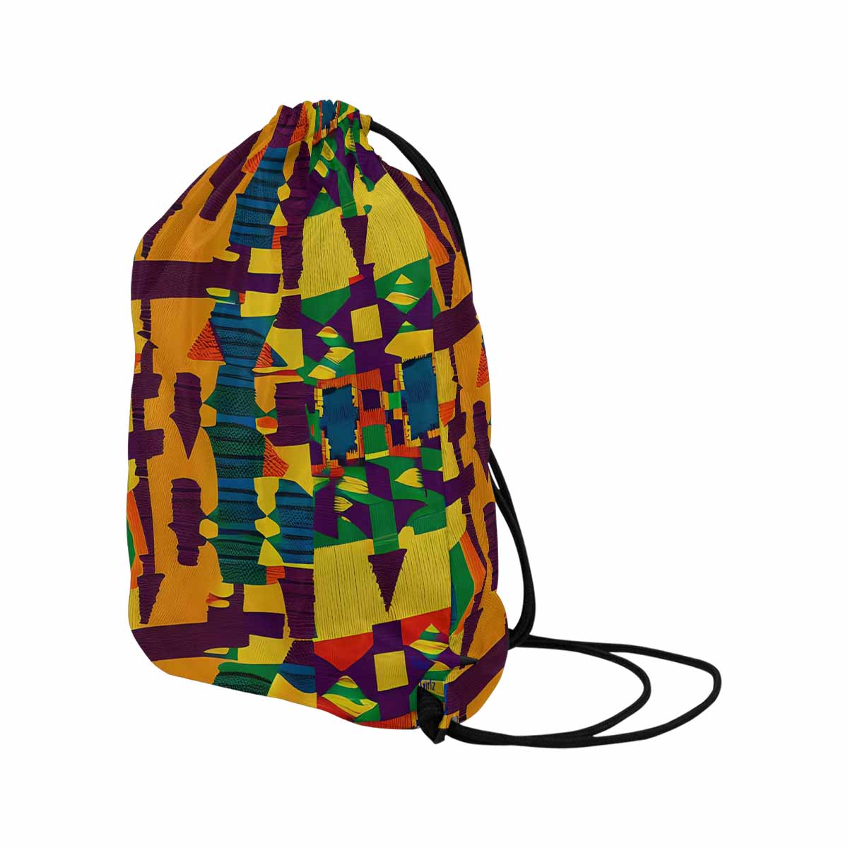 African artsy drawstring sling bag, design 30