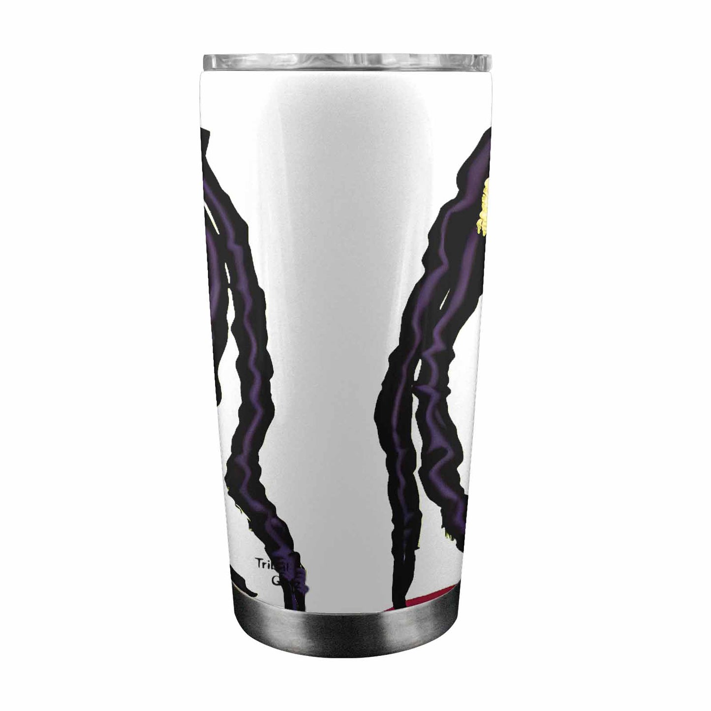 Dreads & Braids, Transparent Tumbler, mug, african tribal, outline BL, Fulangiara 44