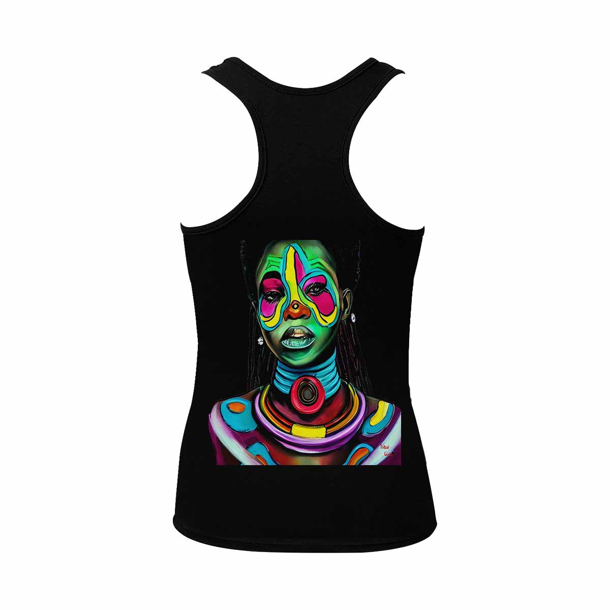 Dreads & Braids, BLACK tank top, cotton, african tribal, outline MCL, Fulangiara 17