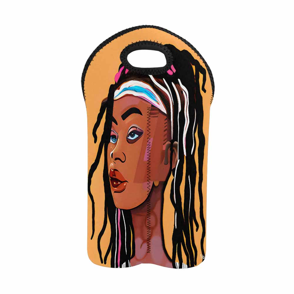 Dreads & Braids, 2 bottle wine bag, picnic or gift, african tribalgirlz Fulangiara 16