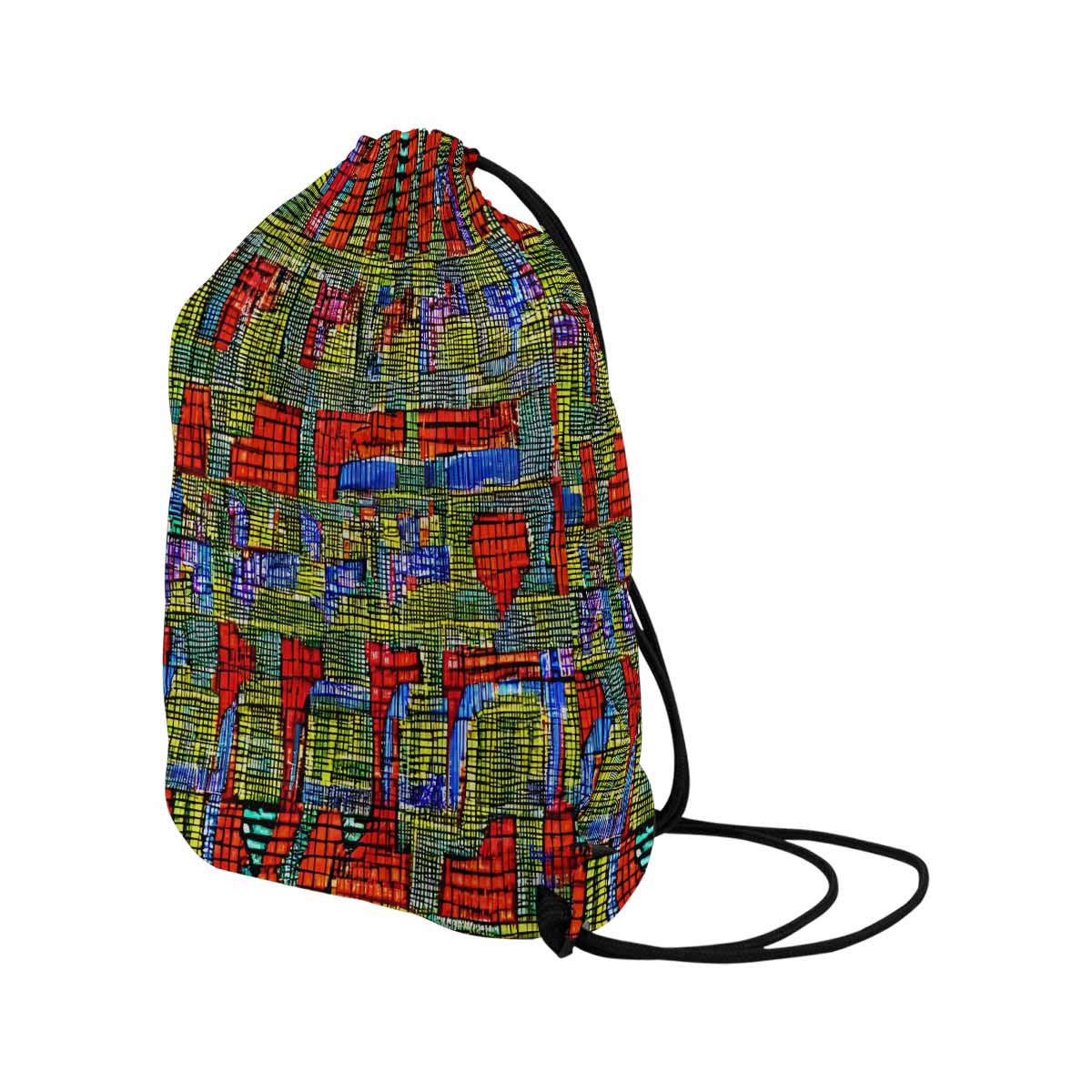 African artsy drawstring sling bag, design 22