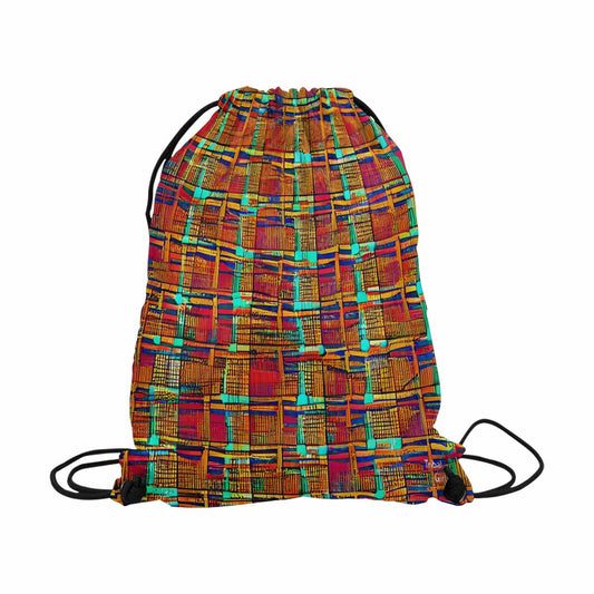 African artsy drawstring sling bag, design 40