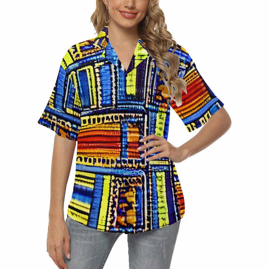 African Art, womens Hawaiian shirt, design 09