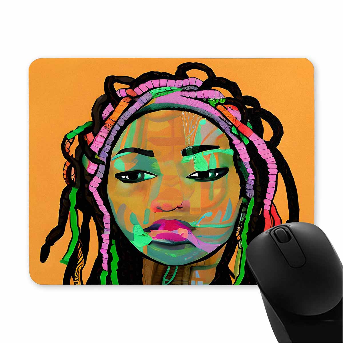 Dreads & Braids, 9 x 7 in amazing design mouse pad, Fulangiara 3