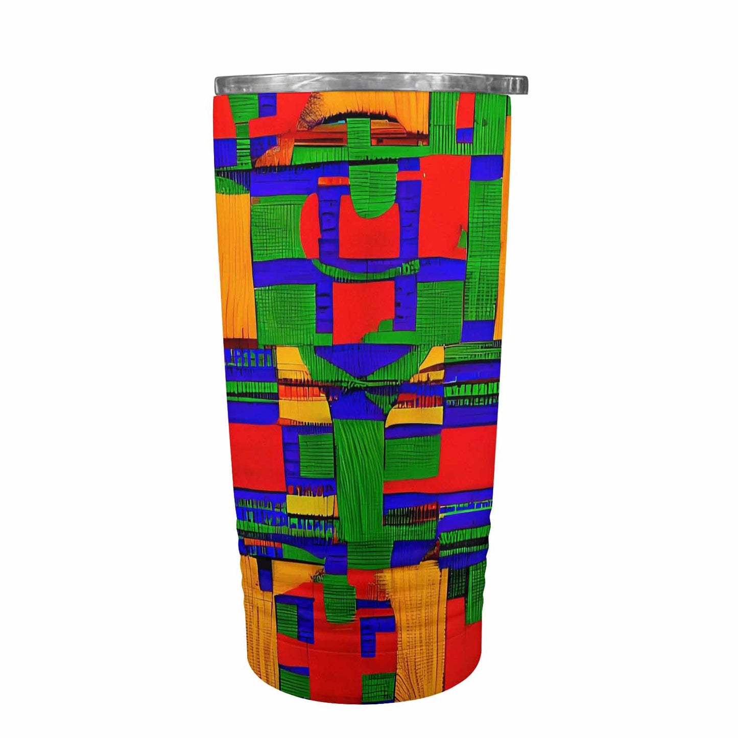 African Art, stainless steel insulated tumbler, travel mug, design 45