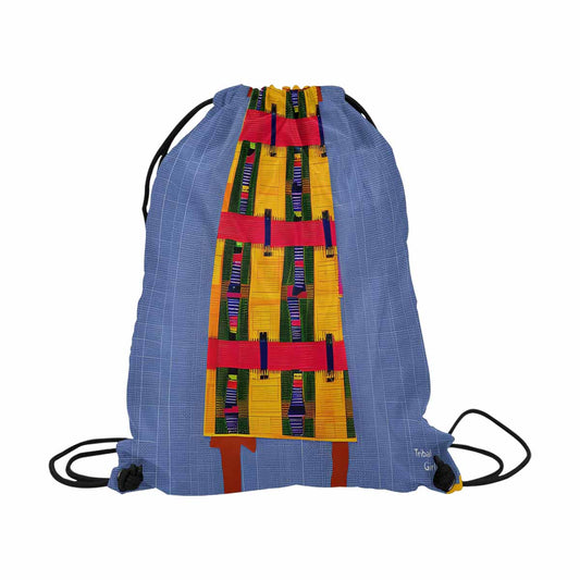 African artsy drawstring sling bag, design 32