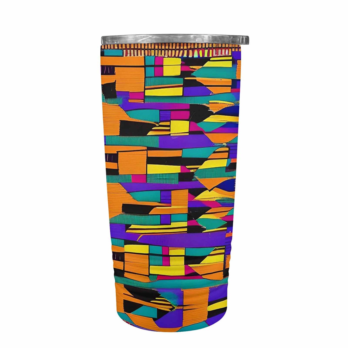 African Art, stainless steel insulated tumbler, travel mug, design 39