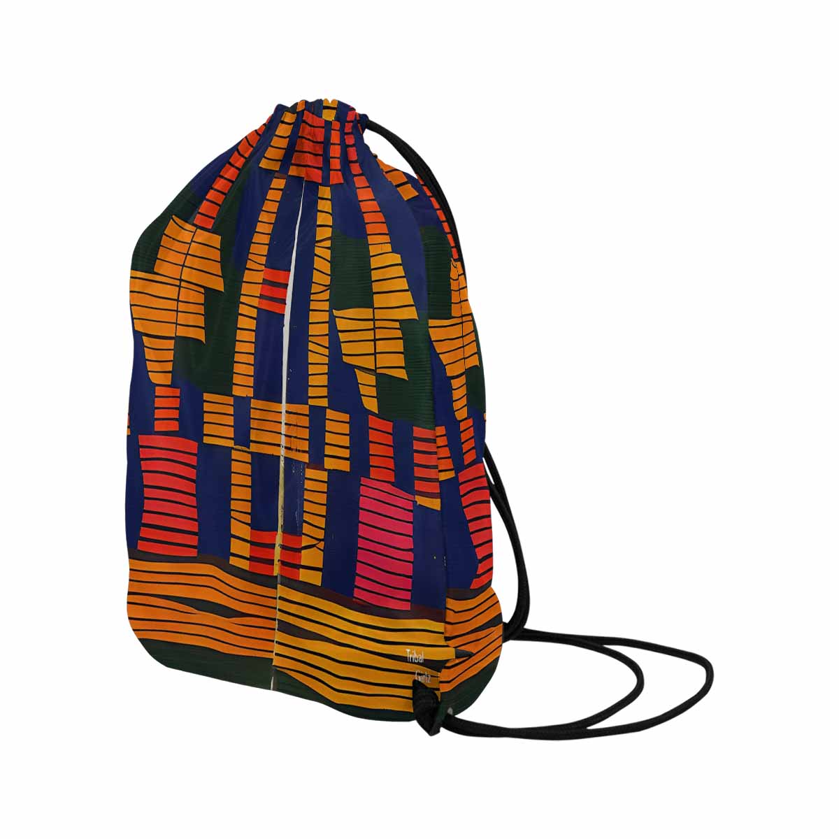 African artsy drawstring sling bag, design 18