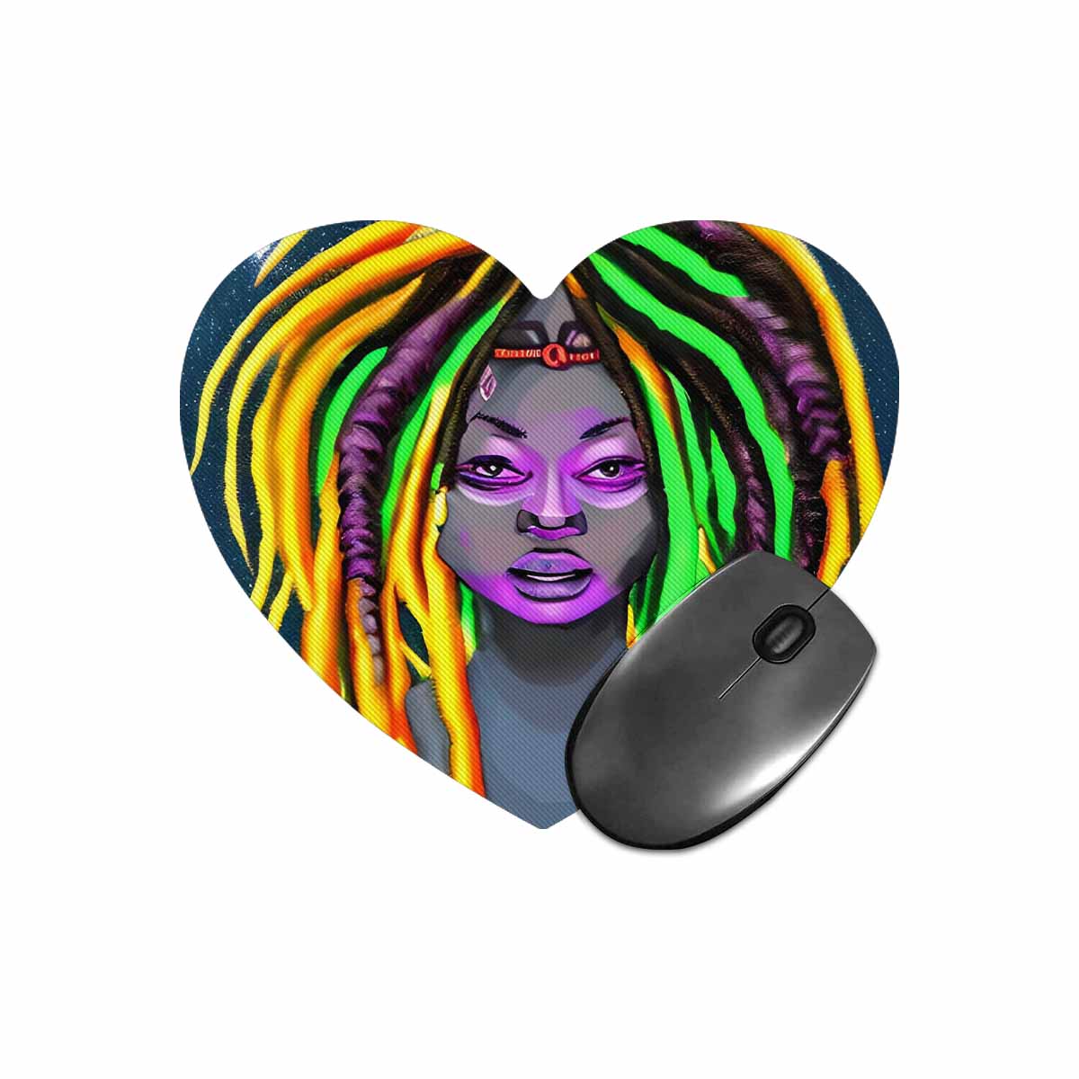 Dreads & Braids, heart shape mouse pad, Fulangiara 28