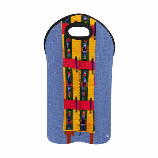 African Art, chic 2 bottle wine bag, design 32