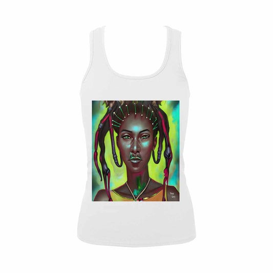 Dreads & Braids, WHITE tank top, cotton, african tribal, full image Fulangiara 31