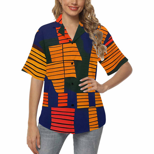 African Art, womens Hawaiian shirt, design 18