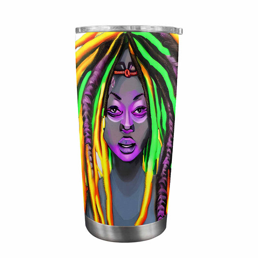 Dreads & Braids, Transparent Tumbler, mug, african tribal, outline MCL, Fulangiara 28