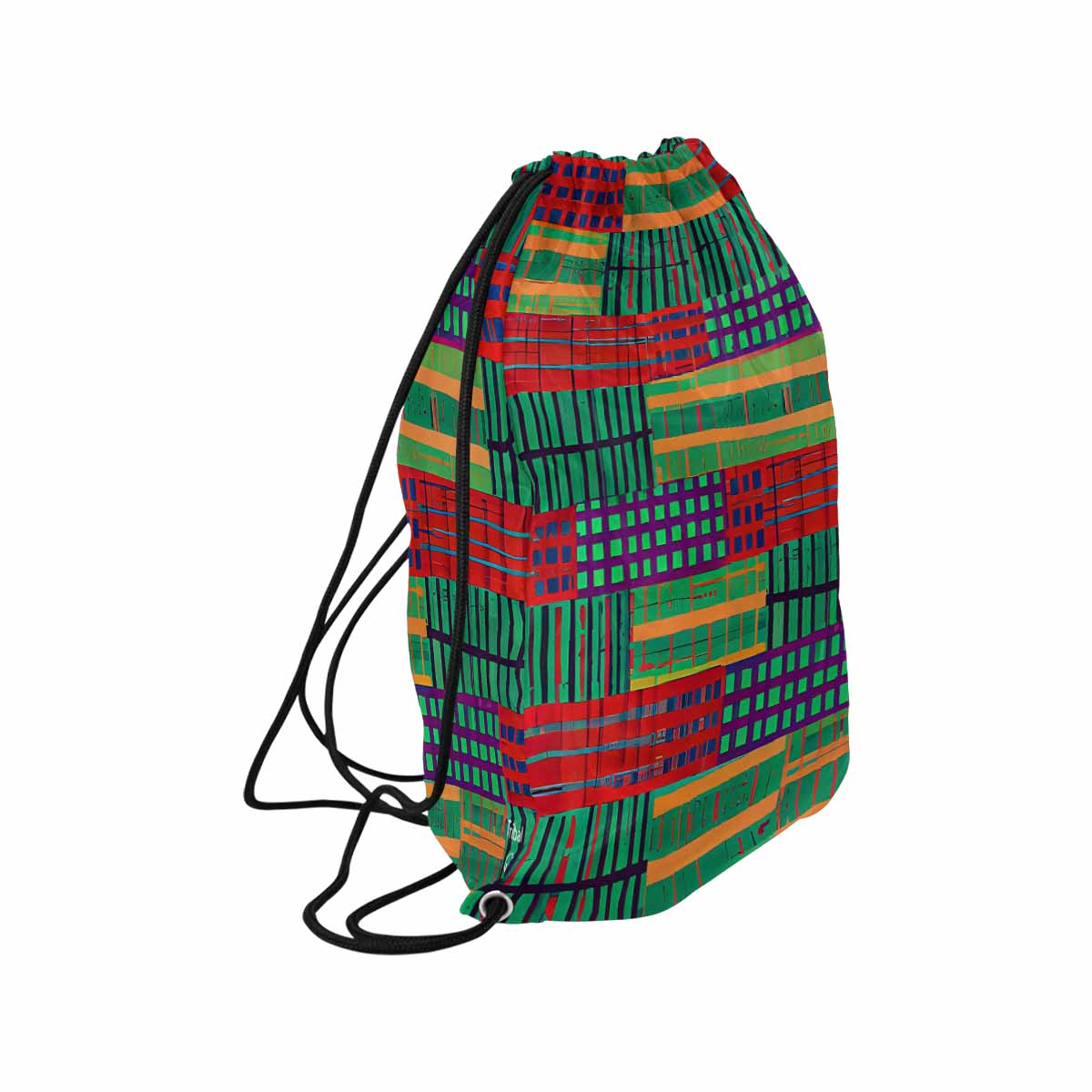 African artsy drawstring sling bag, design 23