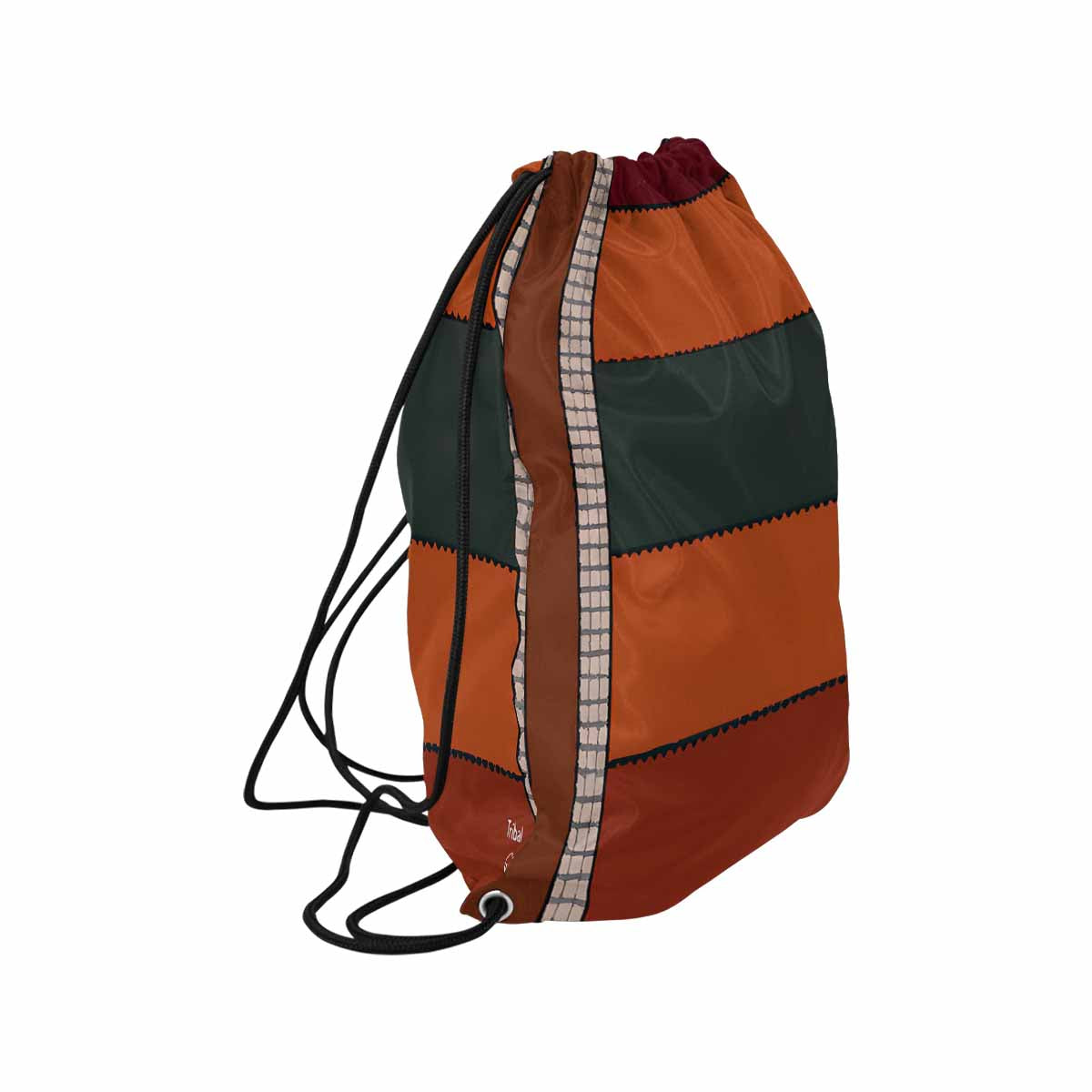 African artsy drawstring sling bag, design 26