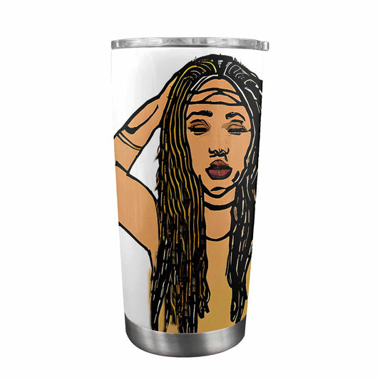 Dreads & Braids, Transparent Tumbler, mug, african tribal, outline MCL, Fulangiara 24