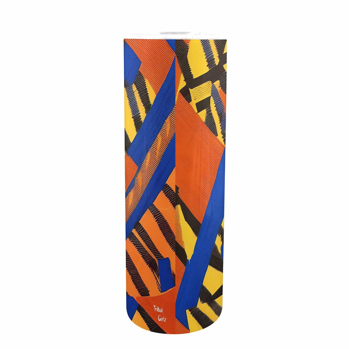 African Art, tall stainless steel insulated tumbler, travel mug, design 03