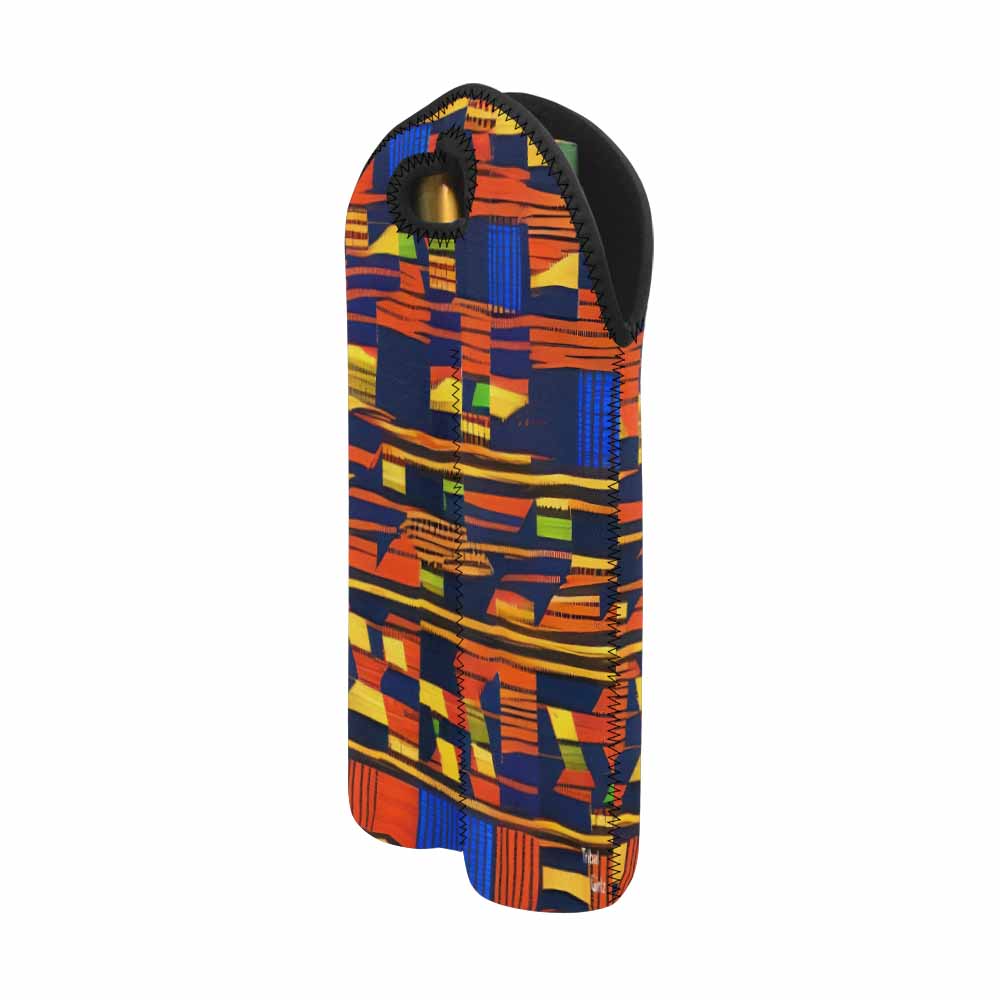 African Art, chic 2 bottle wine bag, design 08