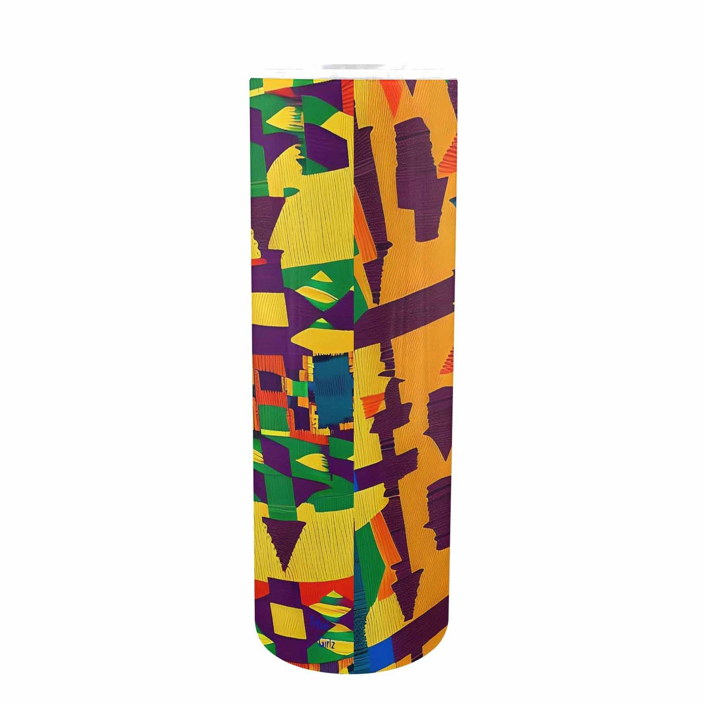 African Art, tall stainless steel insulated tumbler, travel mug, design 30