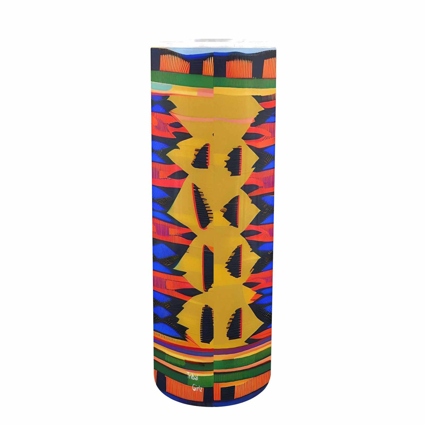 African Art, tall stainless steel insulated tumbler, travel mug, design 47