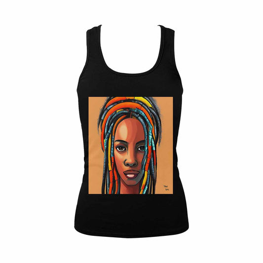 Dreads & Braids, BLACK tank top, cotton, african tribal, full image Fulangiara 8