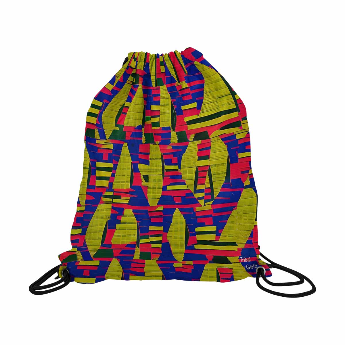 African artsy drawstring sling bag, design 19