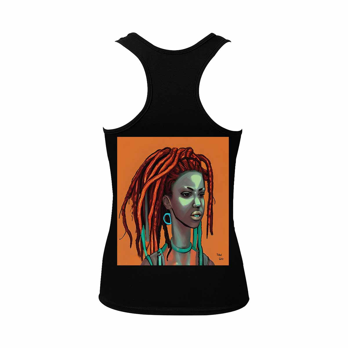 Dreads & Braids, BLACK tank top, cotton, african tribal, full image Fulangiara 38