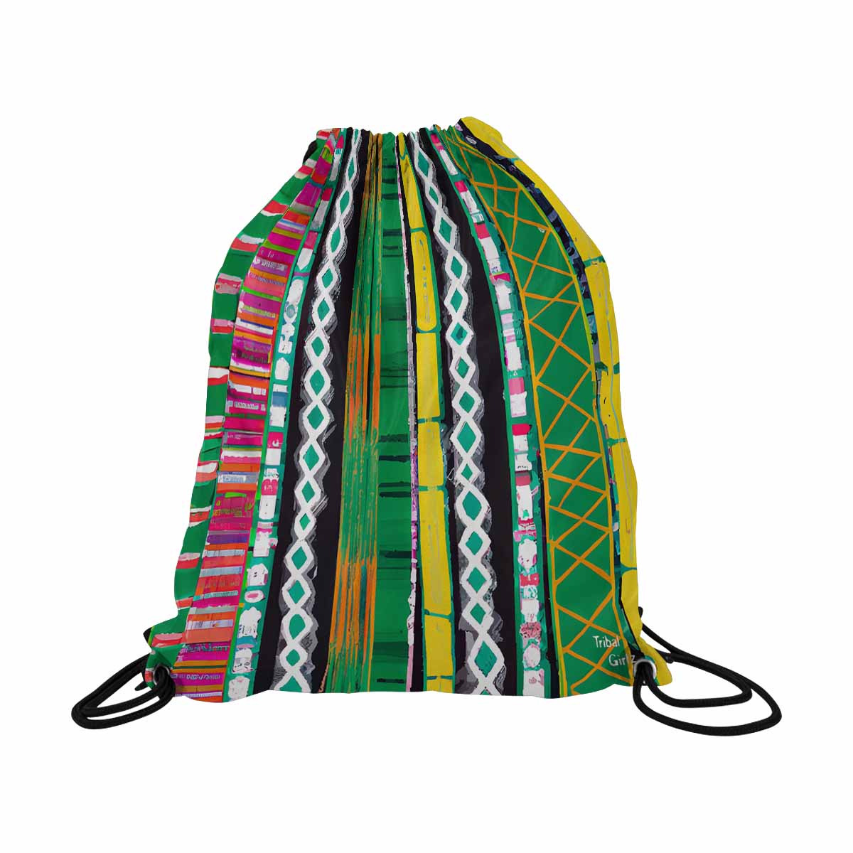 African artsy drawstring sling bag, design 48