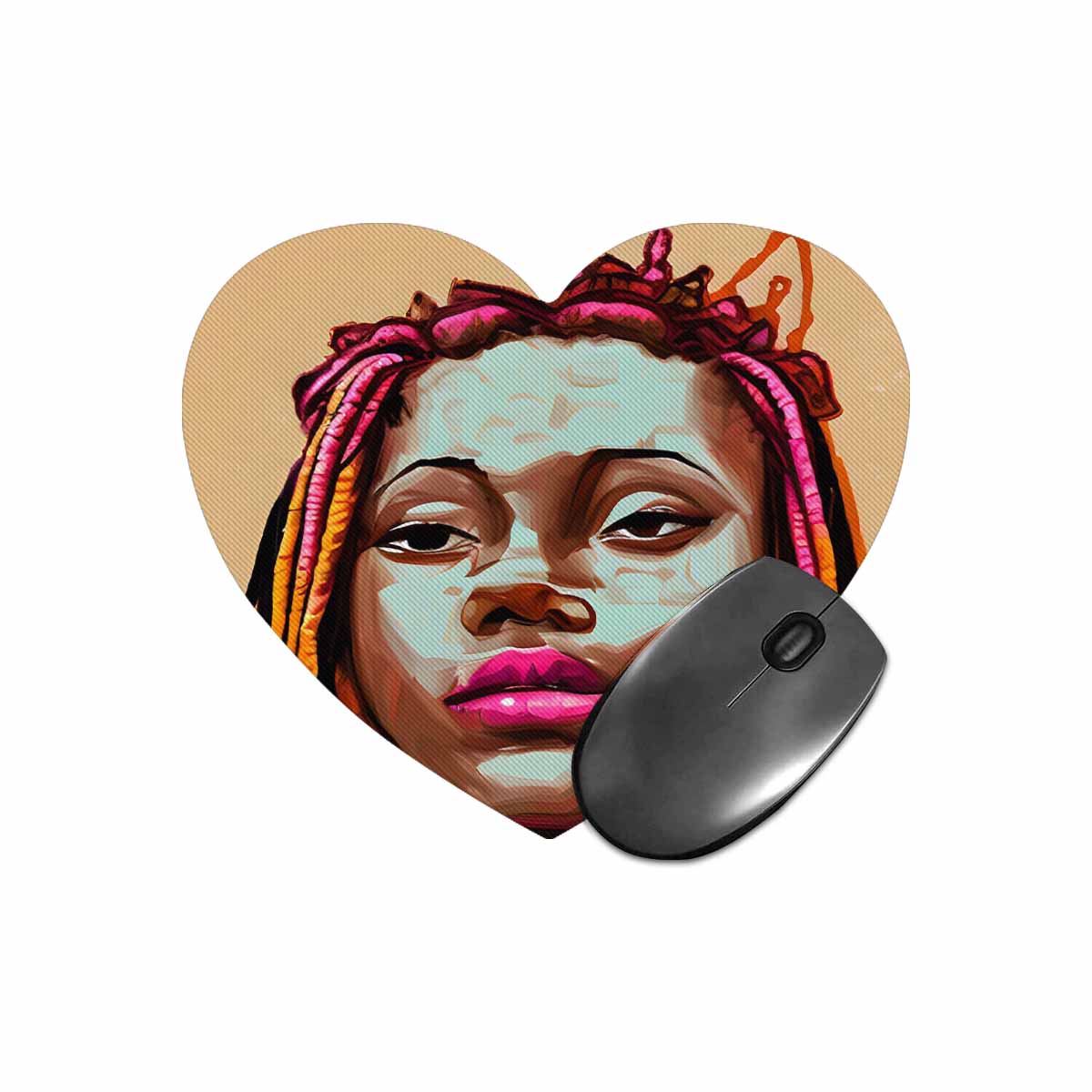 Dreads & Braids, heart shape mouse pad, Fulangiara 11