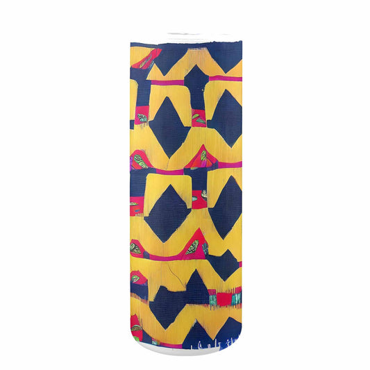 African Art, tall stainless steel insulated tumbler, travel mug, design 35