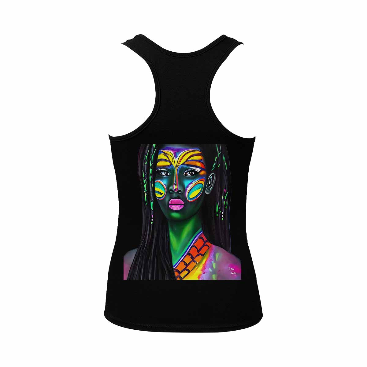 Dreads & Braids, BLACK tank top, cotton, african tribal, outline MCL, Fulangiara 19