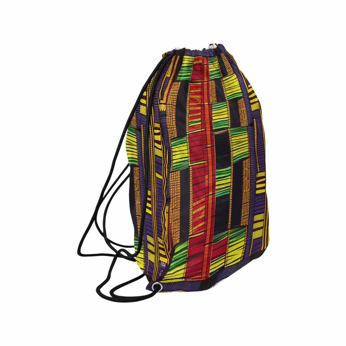 African artsy drawstring sling bag, design 16