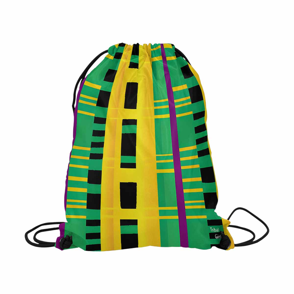 African artsy drawstring sling bag, design 49