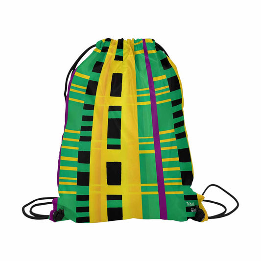 African artsy drawstring sling bag, design 49