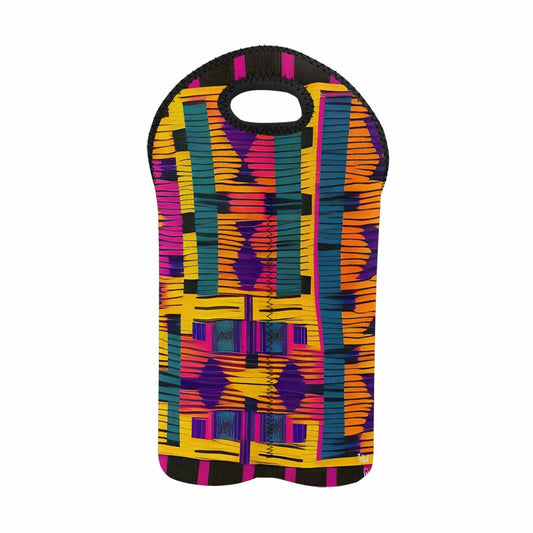 African Art, chic 2 bottle wine bag, design 42