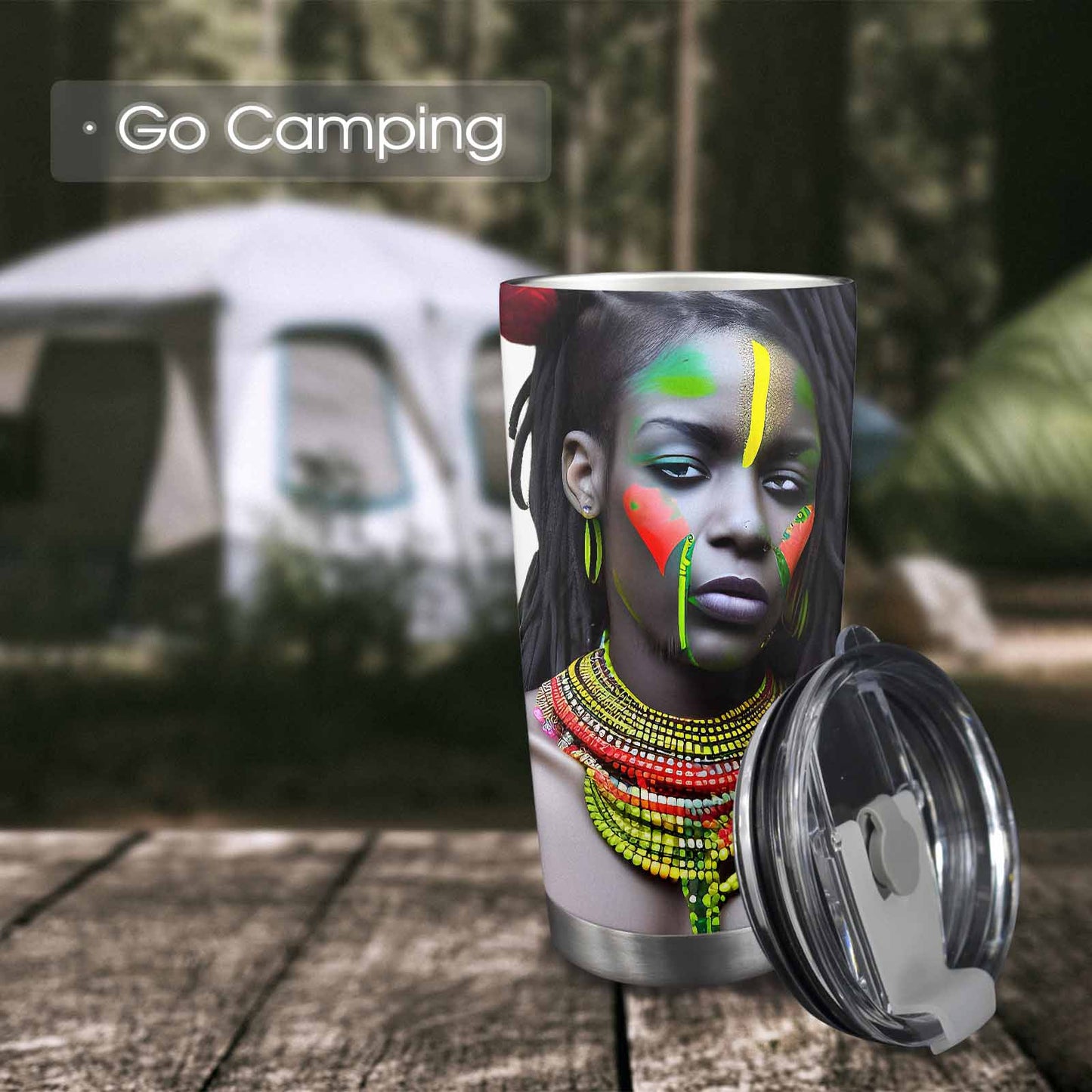 Dreads & Braids, Transparent Tumbler, mug, african tribal, outline MCL, Fulangiara 42